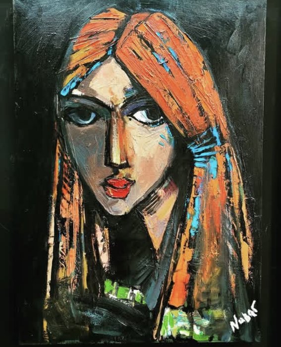 Portrait with orange hair