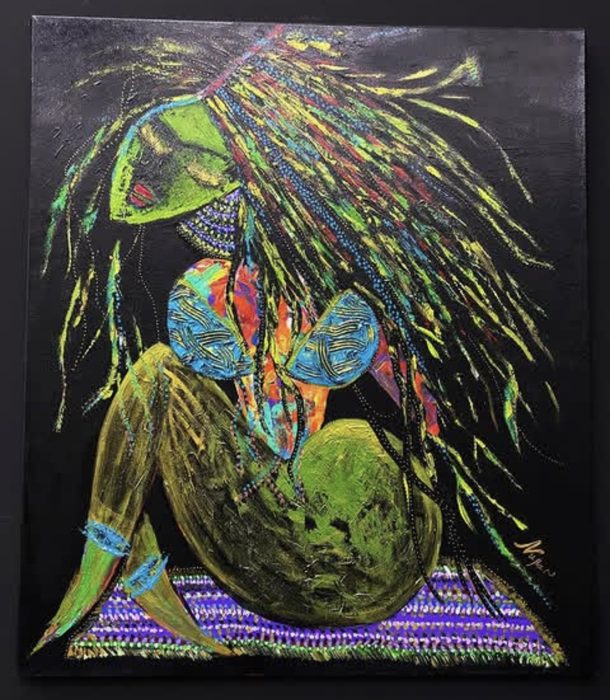 Figure in green